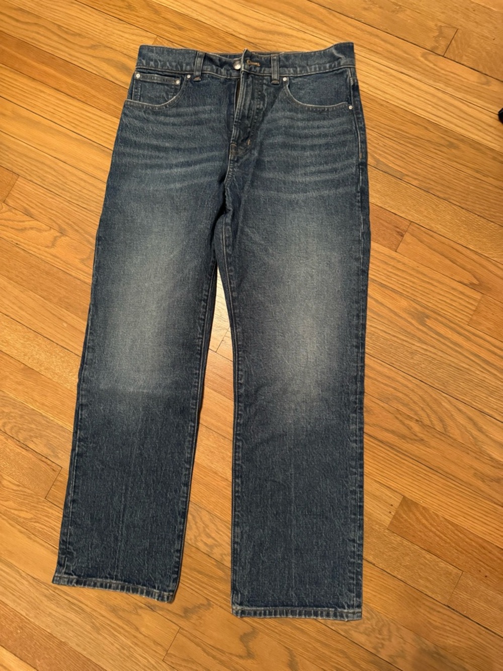 Madewell Women’s High-Rise Straight Jeans in Dark Blue